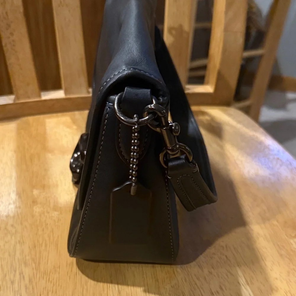 Coach Black Leather Tabby Shoulder Bag with Signature 'C' Hardware - Picture 7 of 10